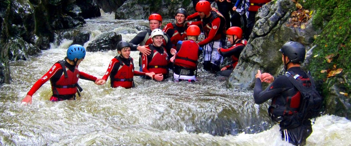 Gorge walking in Wales
